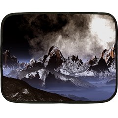 Mountains Moon Earth Space Fleece Blanket (Mini)