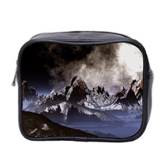 Mountains Moon Earth Space Mini Toiletries Bag (Two Sides)