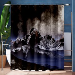 Mountains Moon Earth Space Shower Curtain 60  x 72  (Medium) 