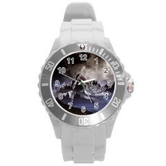 Mountains Moon Earth Space Round Plastic Sport Watch (l) by Pakrebo