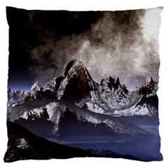 Mountains Moon Earth Space Large Cushion Case (Two Sides)