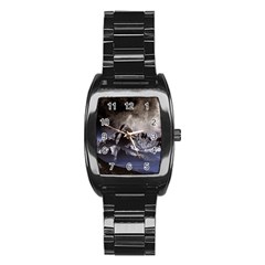 Mountains Moon Earth Space Stainless Steel Barrel Watch