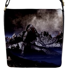 Mountains Moon Earth Space Flap Closure Messenger Bag (S)