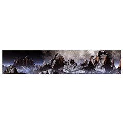 Mountains Moon Earth Space Small Flano Scarf