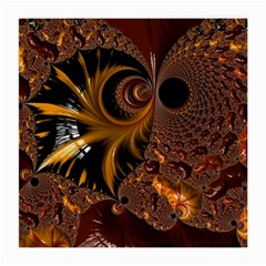 Fractal Brown Golden Intensive Medium Glasses Cloth by Pakrebo