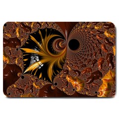 Fractal Brown Golden Intensive Large Doormat  by Pakrebo