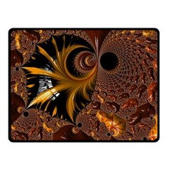 Fractal Brown Golden Intensive Fleece Blanket (small) by Pakrebo