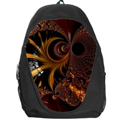 Fractal Brown Golden Intensive Backpack Bag by Pakrebo