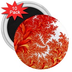 Flora Flowers Background Leaf 3  Magnets (10 Pack)  by Pakrebo