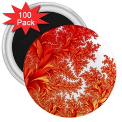 Flora Flowers Background Leaf 3  Magnets (100 pack)