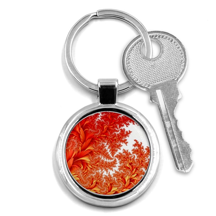 Flora Flowers Background Leaf Key Chains (Round) 