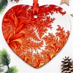 Flora Flowers Background Leaf Heart Ornament (Two Sides) Front