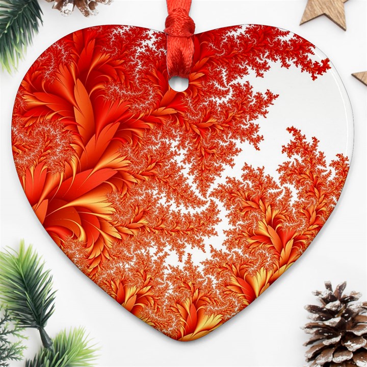 Flora Flowers Background Leaf Heart Ornament (Two Sides)