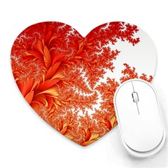 Flora Flowers Background Leaf Heart Mousepads by Pakrebo