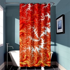 Flora Flowers Background Leaf Shower Curtain 36  X 72  (stall)  by Pakrebo