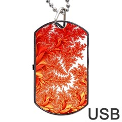 Flora Flowers Background Leaf Dog Tag Usb Flash (two Sides) by Pakrebo