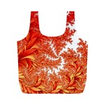 Flora Flowers Background Leaf Full Print Recycle Bag (M) Front