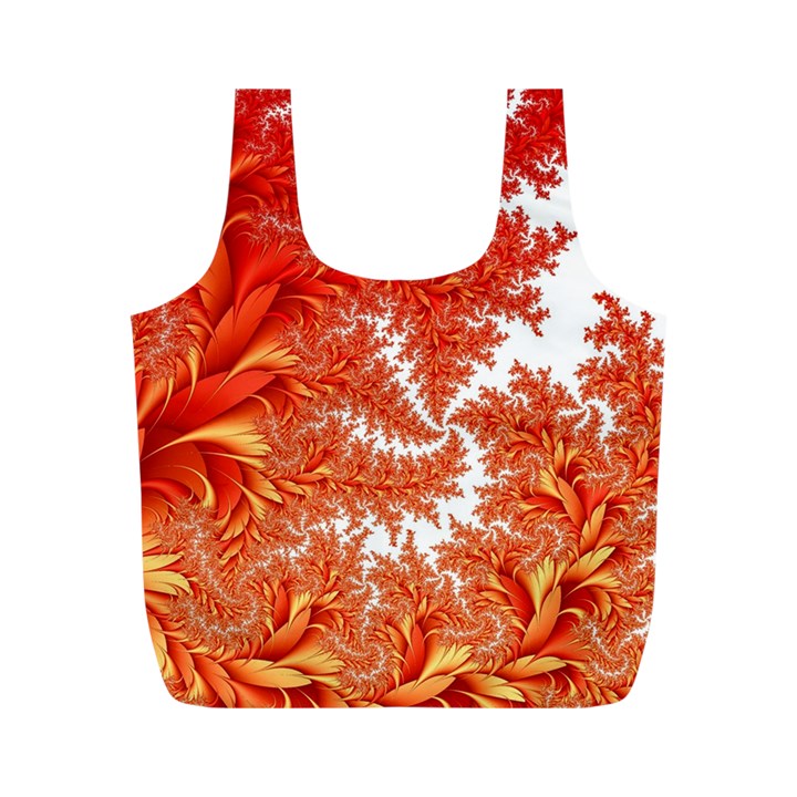 Flora Flowers Background Leaf Full Print Recycle Bag (M)