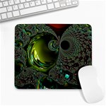 Fractal Intensive Green Olive Large Mousepads Front