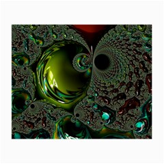 Fractal Intensive Green Olive Small Glasses Cloth by Pakrebo