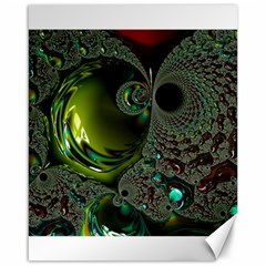 Fractal Intensive Green Olive Canvas 16  X 20  by Pakrebo