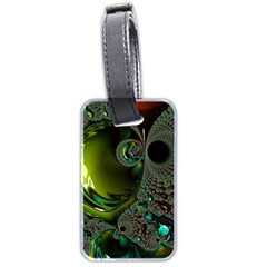 Fractal Intensive Green Olive Luggage Tags (two Sides) by Pakrebo