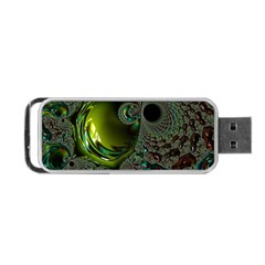 Fractal Intensive Green Olive Portable Usb Flash (two Sides) by Pakrebo