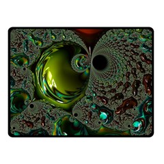 Fractal Intensive Green Olive Double Sided Fleece Blanket (small)  by Pakrebo