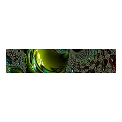 Fractal Intensive Green Olive Velvet Scrunchie by Pakrebo