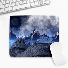 Mountains Moon Earth Space Large Mousepads by Pakrebo