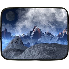 Mountains Moon Earth Space Double Sided Fleece Blanket (mini)  by Pakrebo