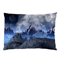 Mountains Moon Earth Space Pillow Case (two Sides) by Pakrebo