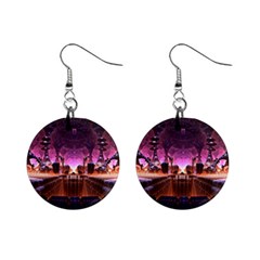 Fractal Mandelbulb 3d Mini Button Earrings by Pakrebo