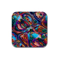 Seamless Abstract Colorful Tile Rubber Square Coaster (4 Pack)  by Pakrebo