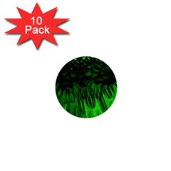 Fractal Rendering Background Green 1  Mini Buttons (10 Pack)  by Pakrebo