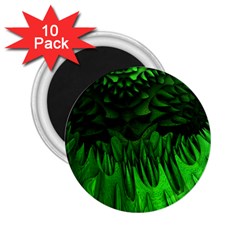 Fractal Rendering Background Green 2 25  Magnets (10 Pack)  by Pakrebo