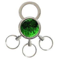 Fractal Rendering Background Green 3-ring Key Chains by Pakrebo