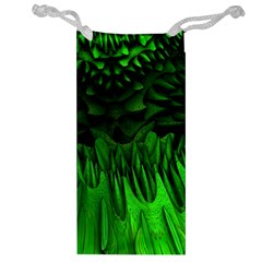 Fractal Rendering Background Green Jewelry Bag by Pakrebo