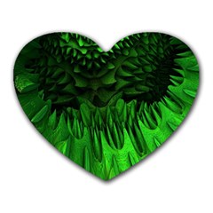 Fractal Rendering Background Green Heart Mousepads by Pakrebo