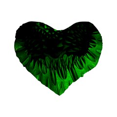 Fractal Rendering Background Green Standard 16  Premium Heart Shape Cushions by Pakrebo