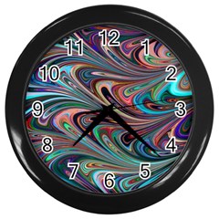 Seamless Abstract Marble Colorful Wall Clock (black) by Pakrebo