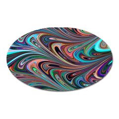 Seamless Abstract Marble Colorful Oval Magnet by Pakrebo