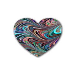 Seamless Abstract Marble Colorful Rubber Coaster (heart)  by Pakrebo