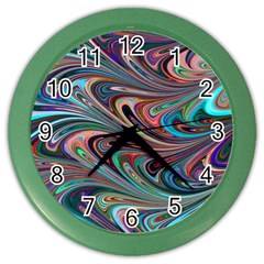 Seamless Abstract Marble Colorful Color Wall Clock by Pakrebo