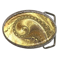 Fractal Golden Background Aesthetic Belt Buckles by Pakrebo