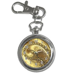 Fractal Golden Background Aesthetic Key Chain Watches by Pakrebo