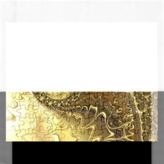 Fractal Golden Background Aesthetic Rectangular Jigsaw Puzzl by Pakrebo