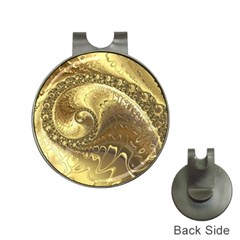 Fractal Golden Background Aesthetic Hat Clips With Golf Markers by Pakrebo