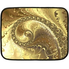 Fractal Golden Background Aesthetic Fleece Blanket (mini) by Pakrebo