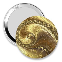 Fractal Golden Background Aesthetic 3  Handbag Mirrors by Pakrebo